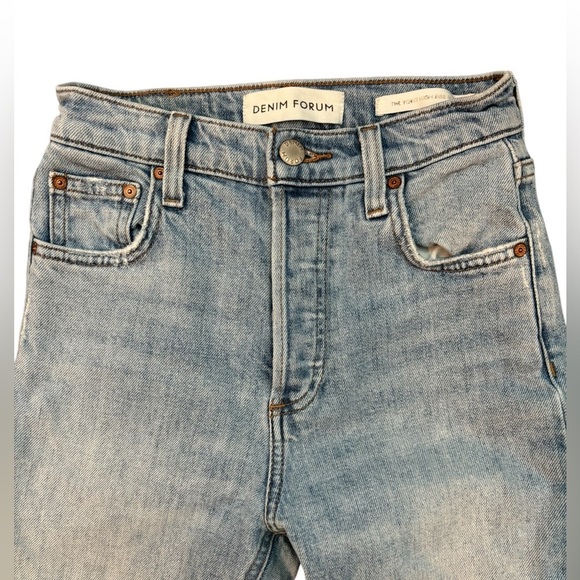 Denim Forum The Yoko High Rise Slim High Waisted Jean Size 23 Stretch Button fly - Picture 1 of 7